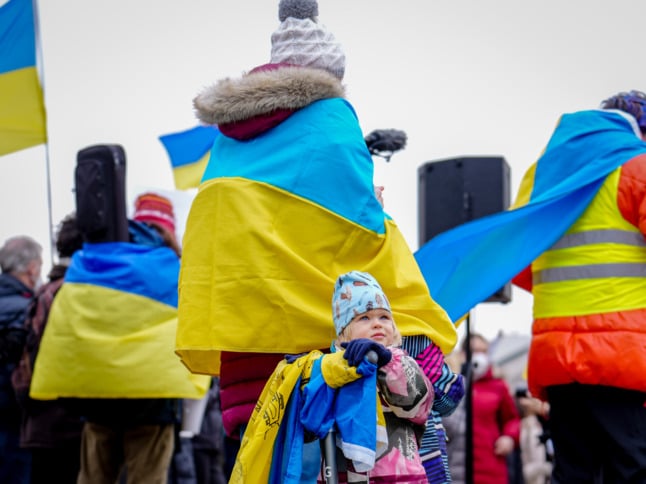 Ukraine protests at Brandenburg Gate
