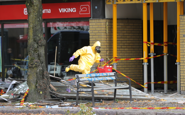 police at the scene of a fatal explosion in Gothenburg last autumn