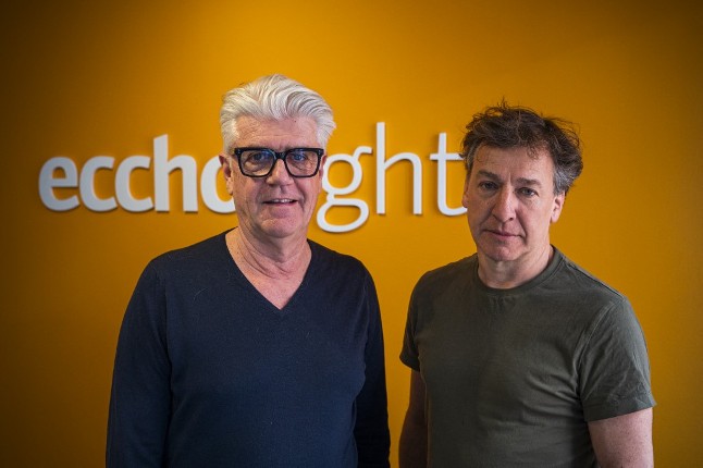Fredrik af Malmborg (R), Managing Director and Nicola Soderlund Managing Partner at Eccho Rights, a global rights management company.
