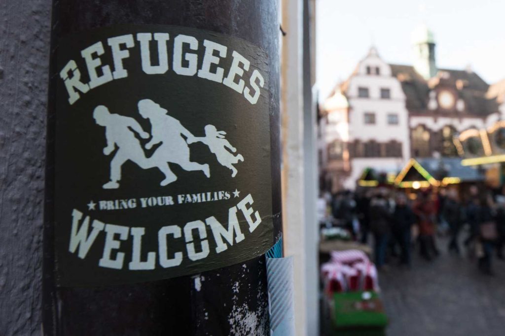 A refugees welcome sign in Germany. Photo: PATRICK SEEGER / DPA / AFP