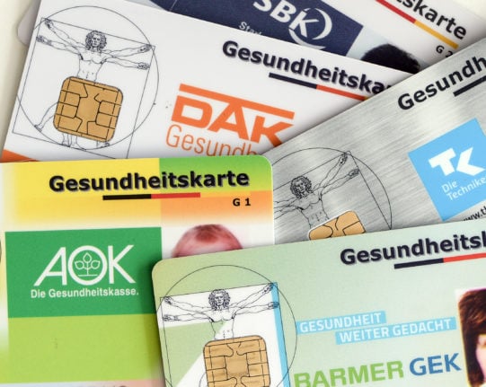 A selection of German health insurance cards.