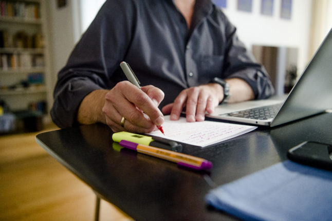 A person working from home.