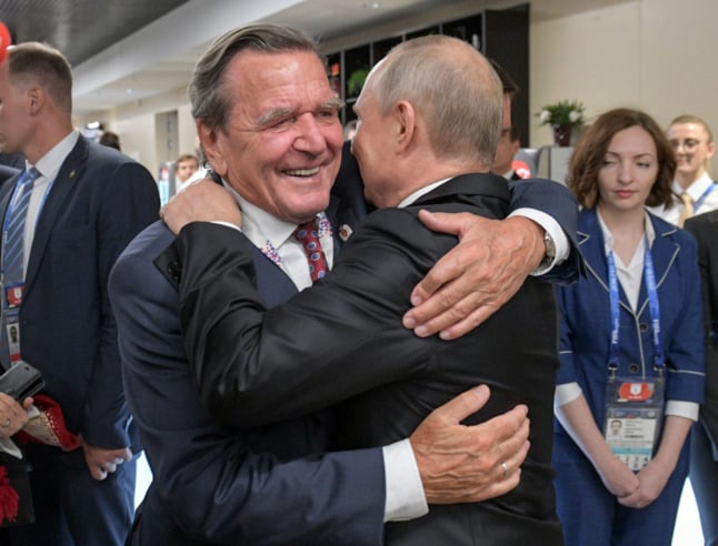 Gerhard Schröder and Vladimir Putin