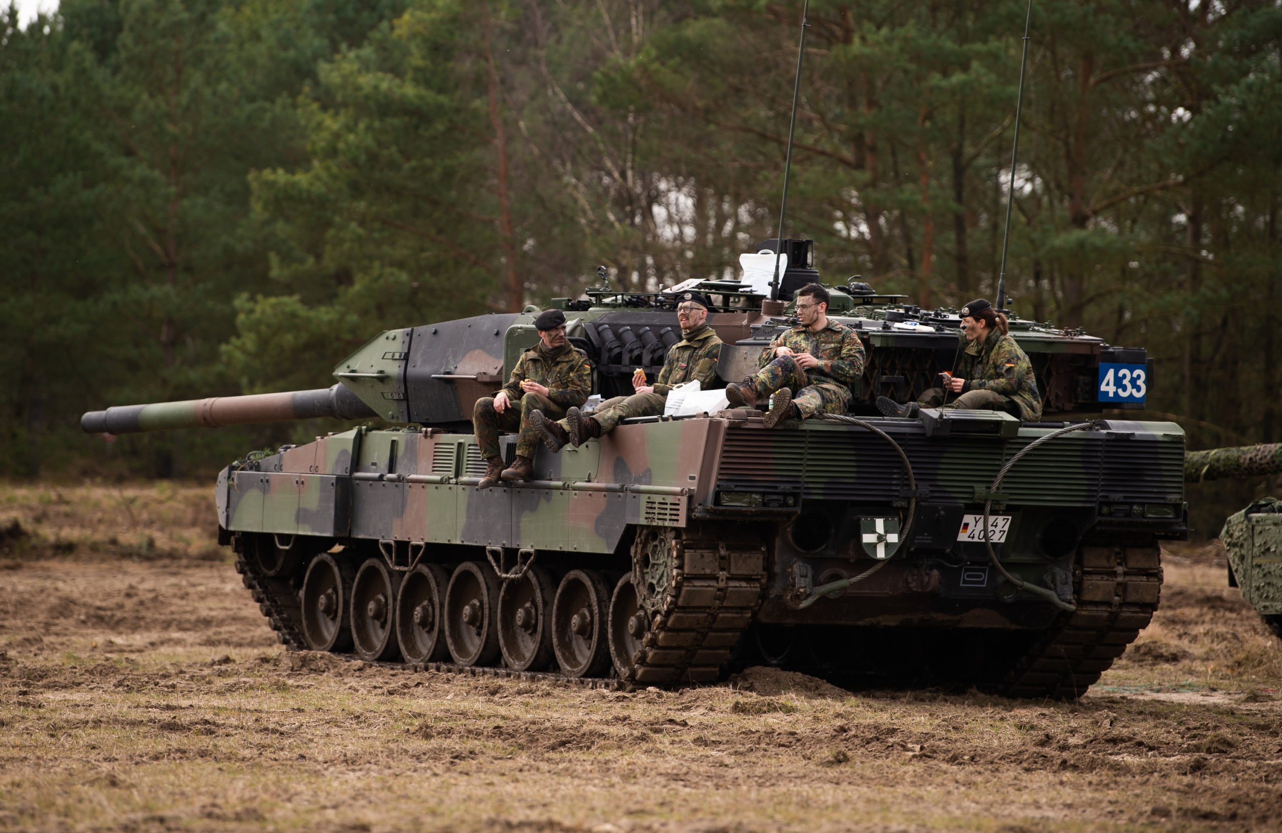 Germany army crews during an exercise at a military training area in Munster. 