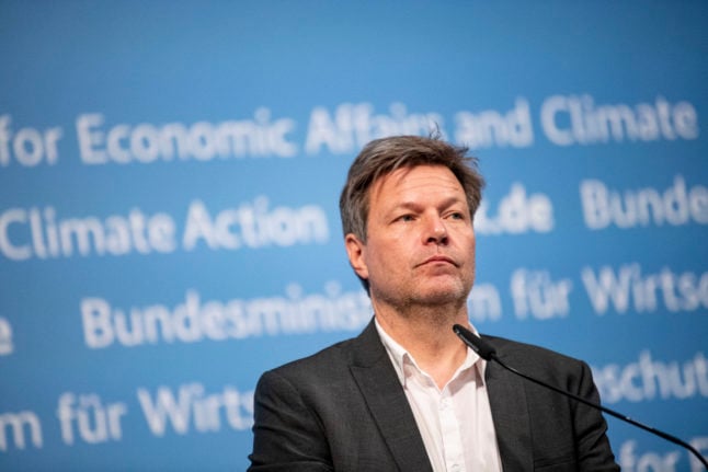 Germany's Economy and Climate Minister Robert Habeck speaks in Berlin on Wednesday.