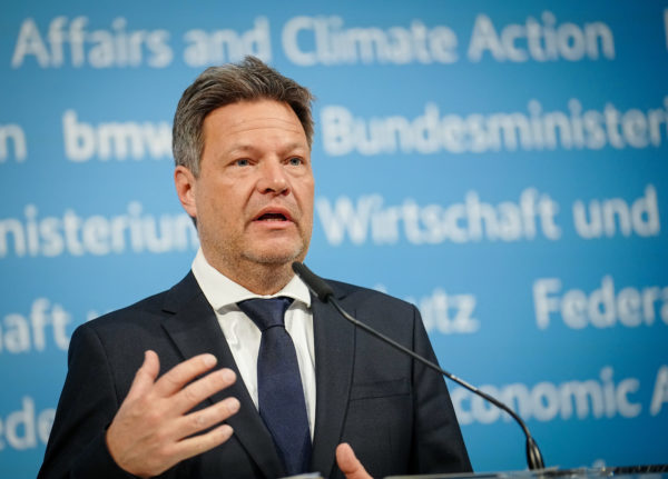 Minister for Economic Affairs and Climate Action Robert Habeck speaks in Berlin on Wednesday.