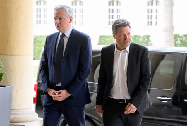 German Economics Minister Robert Habeck and French Business Minister Bruno Le Maire