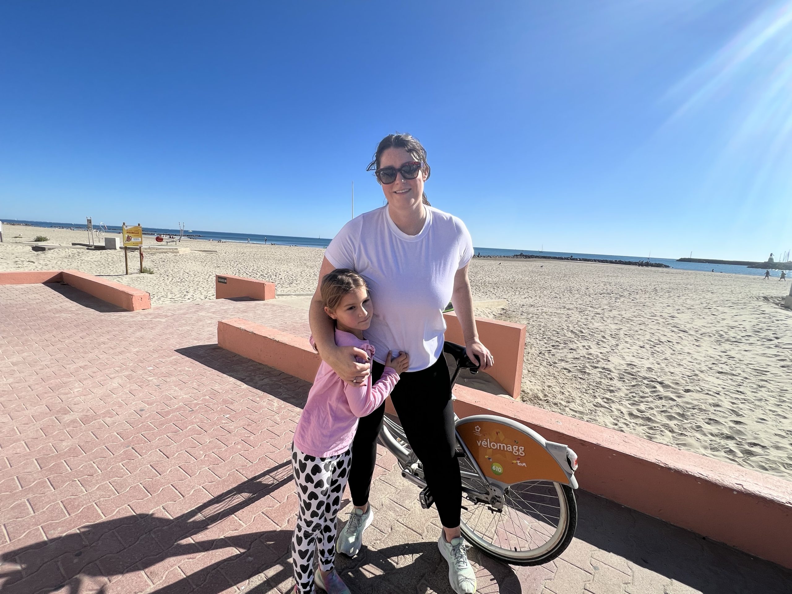 Mary Alice and her daughter can cycle to the beach in no time at all. 