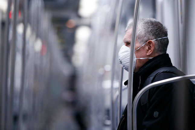 masks on the metro in Barcelona