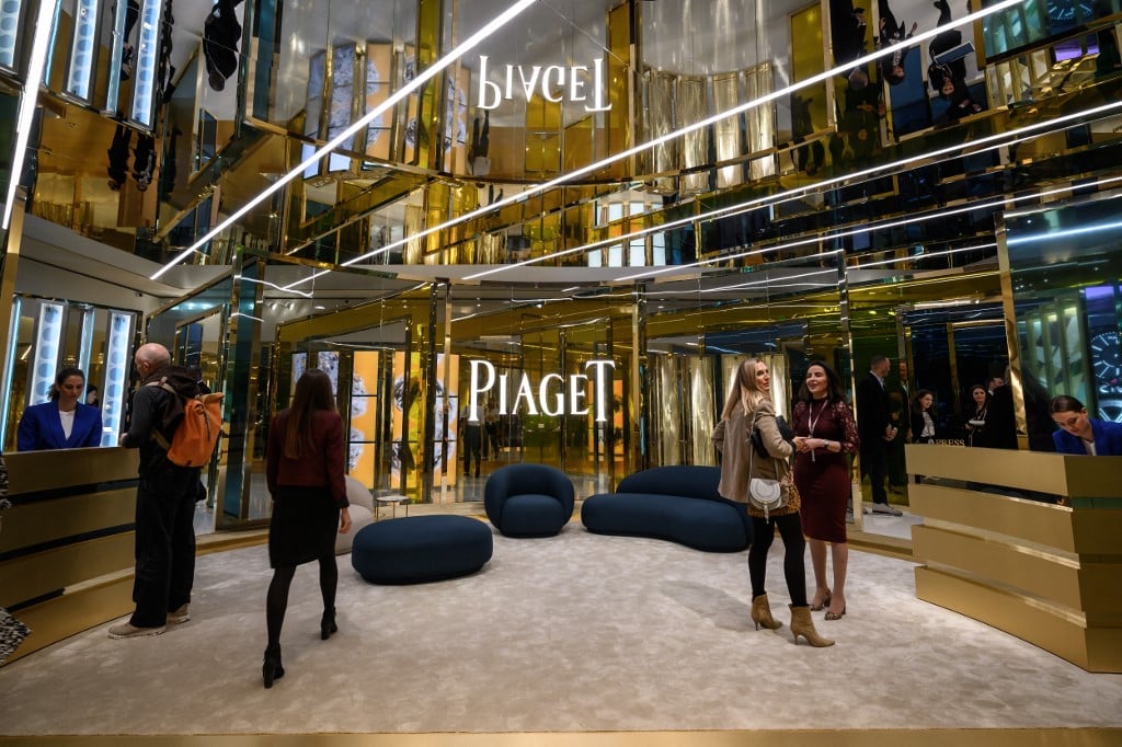 The booth of Swiss luxury watchmaker and jeweller Piaget at Watches and Wonder