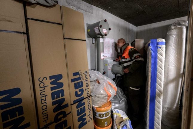 Nuclear bunkers in Switzerland have often become storage areas. Photo: Fabrice COFFRINI / AFP