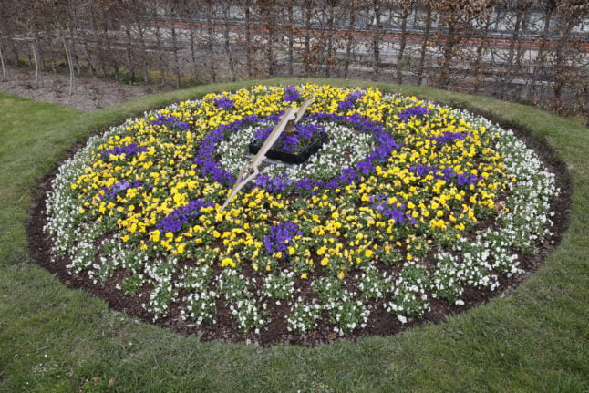 A flower clock in Greiz, Thuringia.