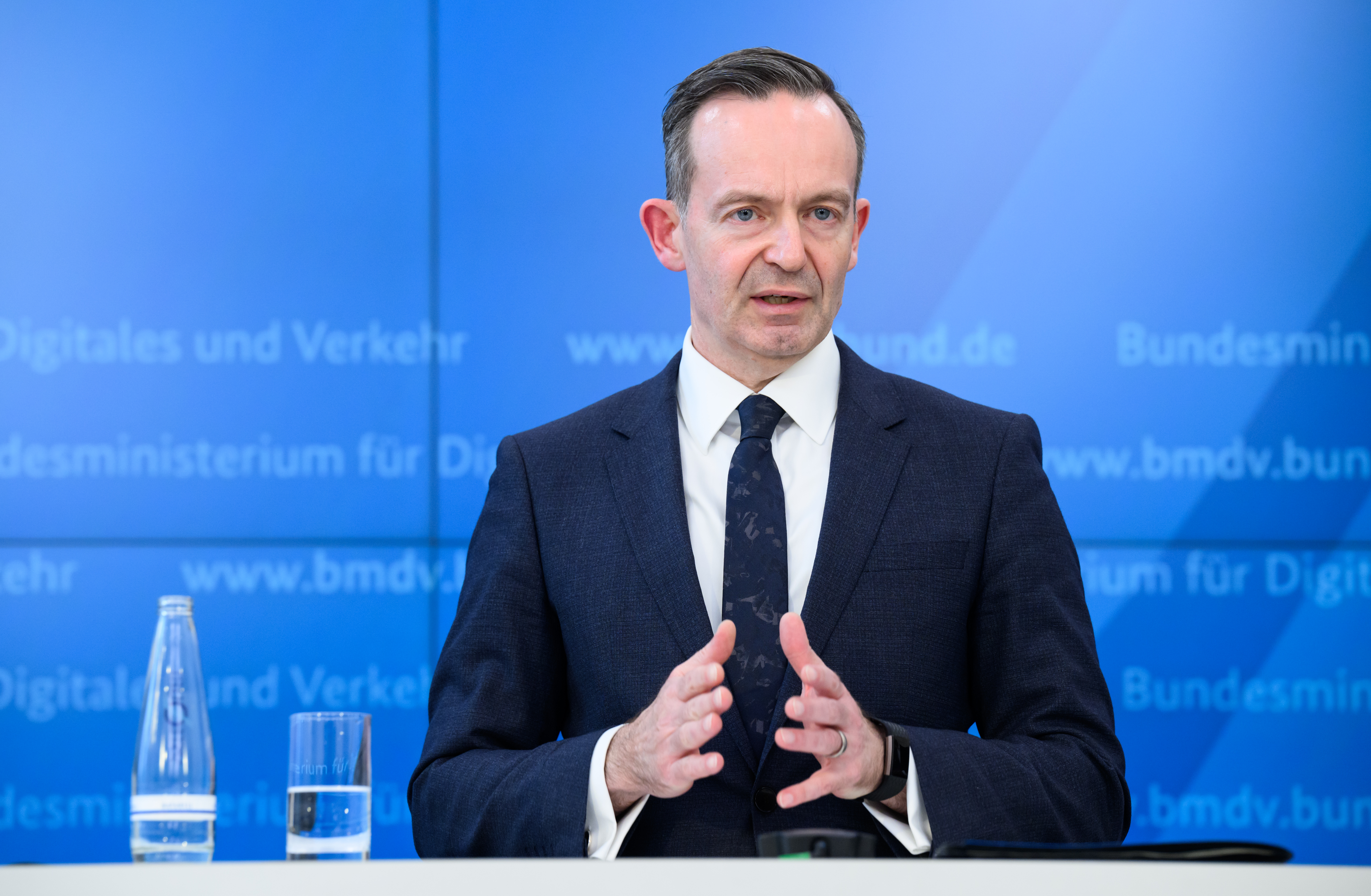 Transport Minister Volker Wissing speaks at a press conference in Berlin on April 5th. 