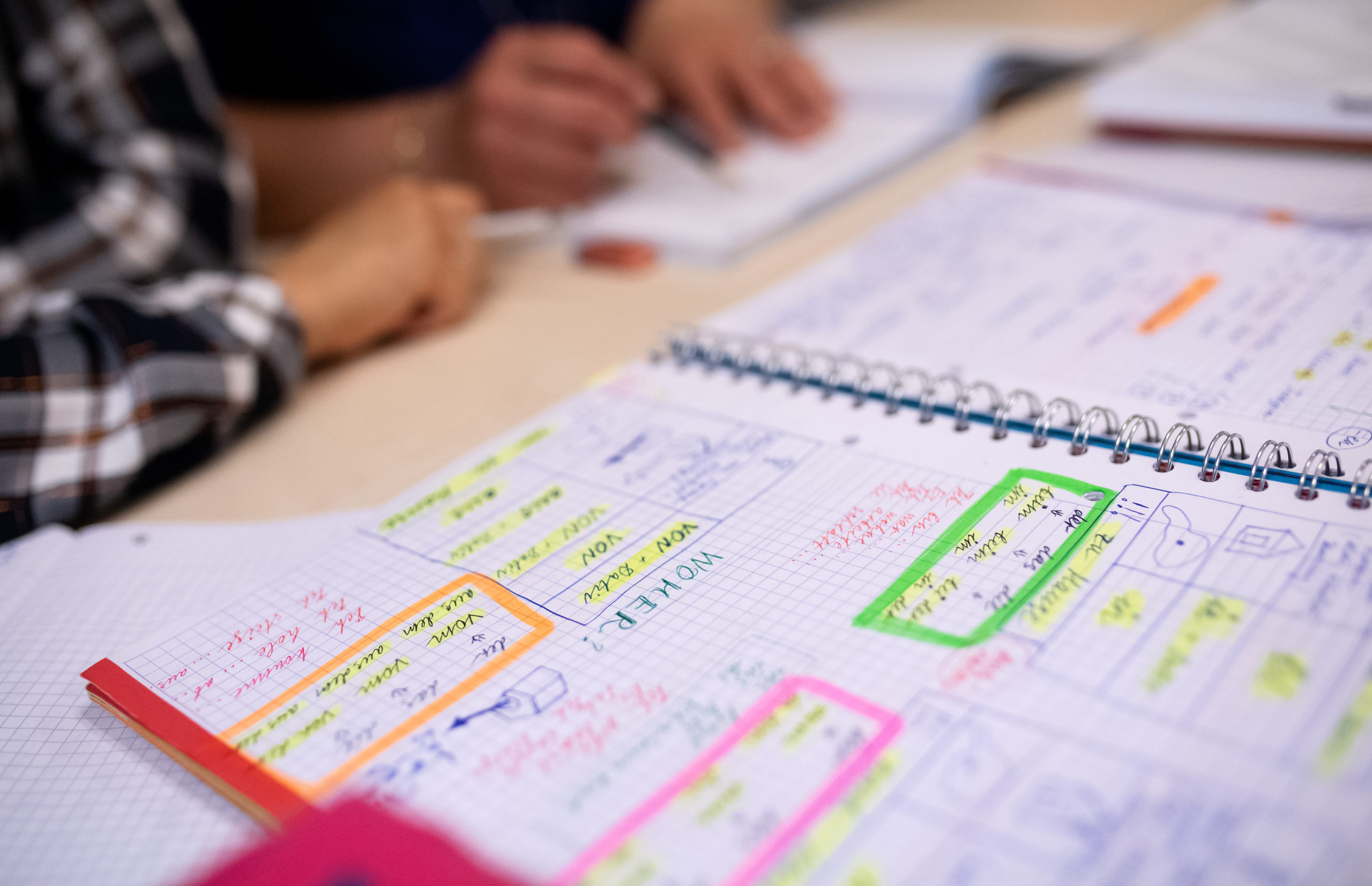 Students learn German in a classroom in Munich