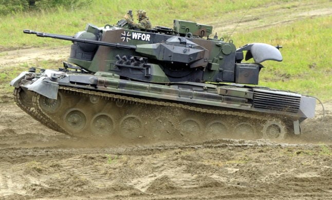 A Gepard tank during military drills in Munster