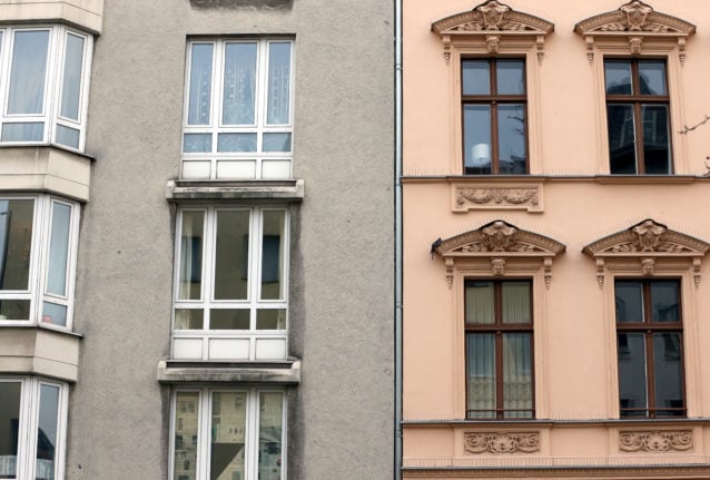 House facades of different eras in the Kreuzberg district of Berlin.