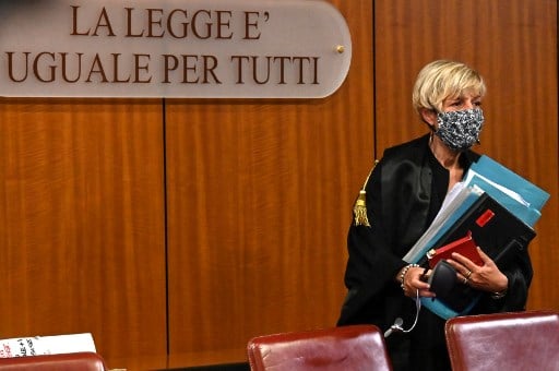 Judge Marina Finiti in an Italian courthouse