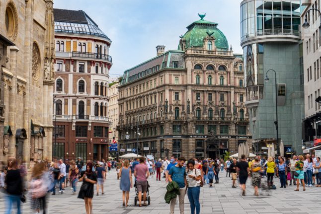 vienna pedestrian street 1st district and tourism center