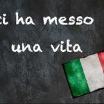 Italian expression of the day: ‘Ci ha messo una vita’