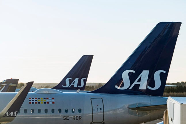 SAS aircraft grounded in Stockholm in April 2020