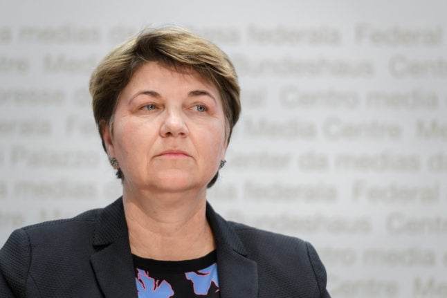 Swiss Defence Minister Viola Amherd attends a press conference in Bern in 2020.