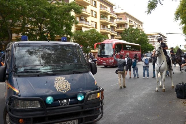 Seville on alert after Frankfurt ultras attack Rangers fans