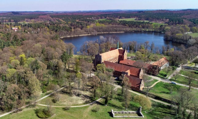 Aerial view of Chorin Monastery in Brandenburg.