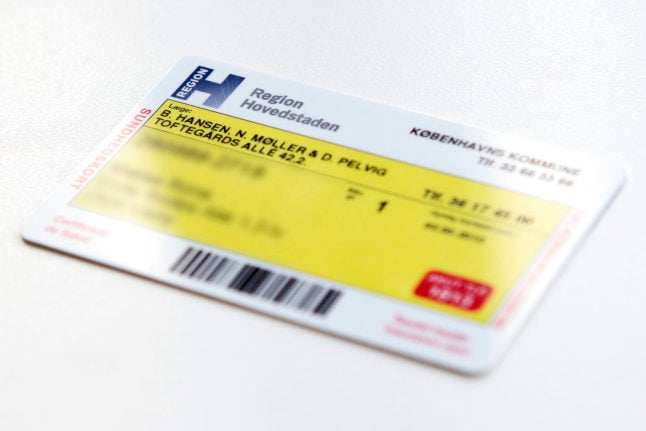 The Danish yellow health insurance card