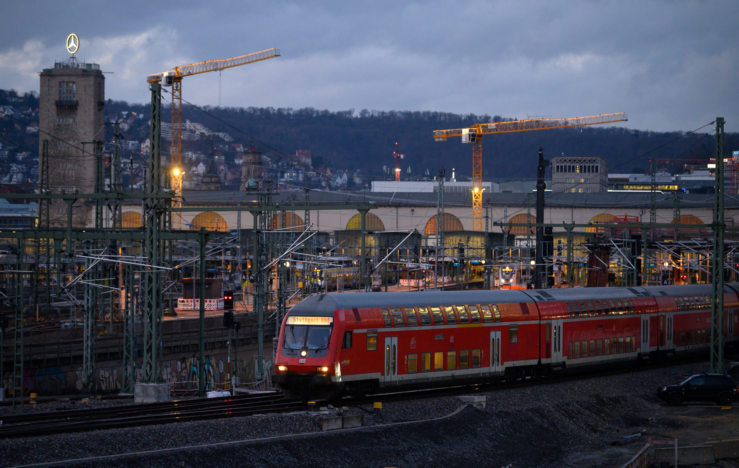 A regional train heading to Stuttgart main station.