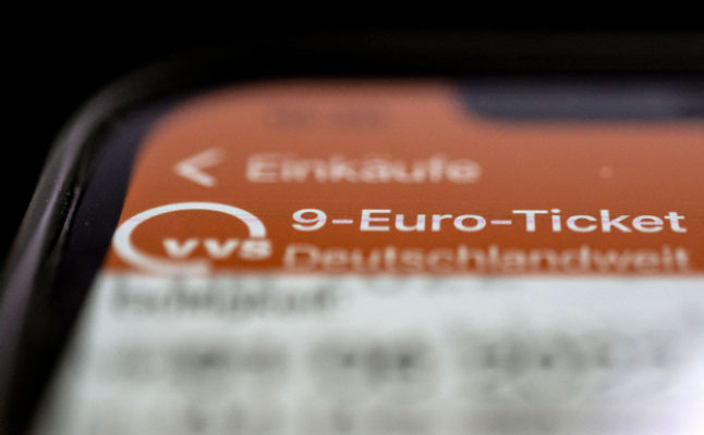A sample of the €9 ticket in Stuttgart.