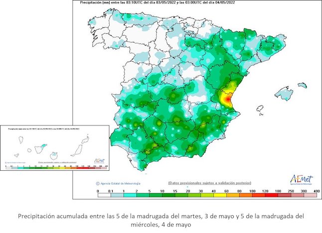 rainiest day in May in Valencia