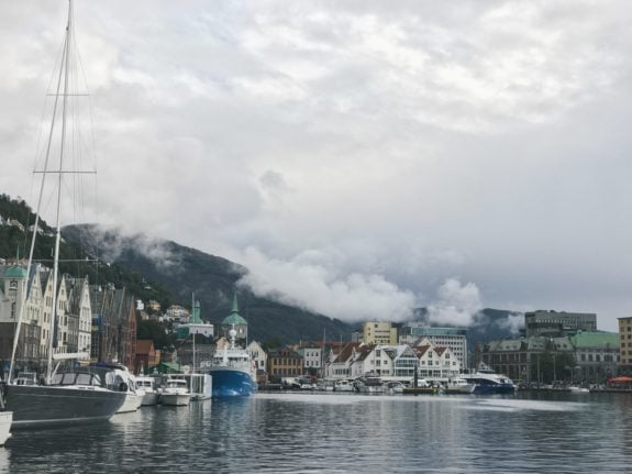 Boats docked in Bergen.