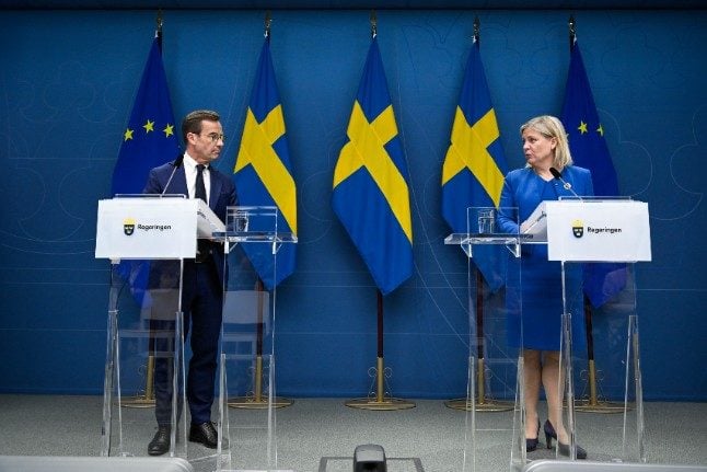 Swedish PM and opposition leader announce decision to join Nato