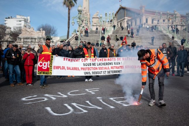 French rail unions call national train strike