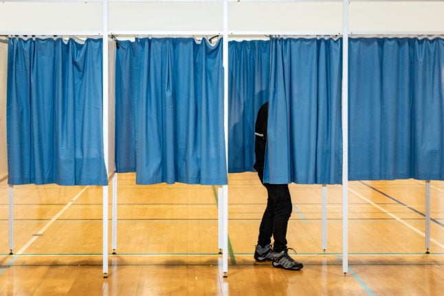 Illustration photo of a voting booth