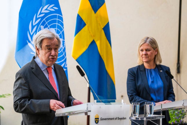 ‘The war must end now’: UN Sec-Gen meets Swedish PM in Stockholm