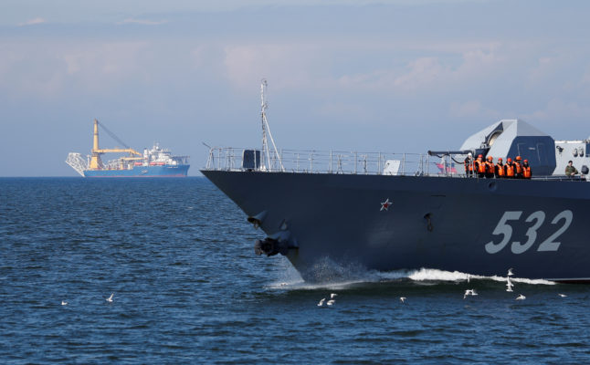 Russian warship violates Danish waters