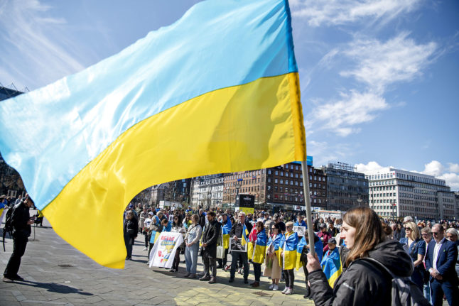 People march in support of Ukraine in Copenhagen
