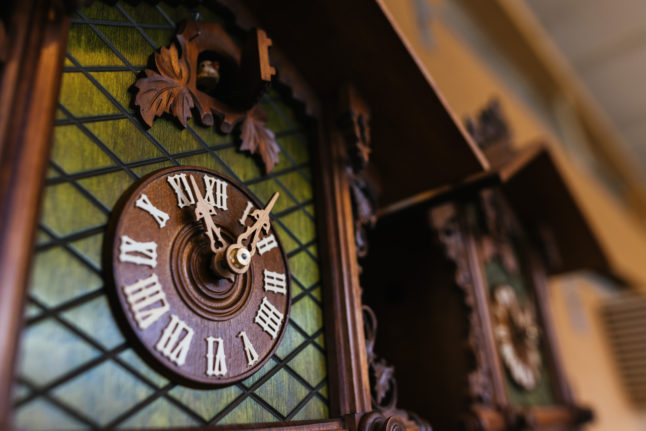 A cuckoo clock in Schonach, Baden-Württemberg.