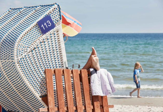 A beach chair on the German coast.