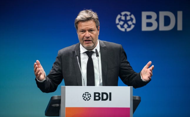 Economy and Climate Minister Robert Habeck speaks at the 'Industry Day' hosted by the Federation of German Industries (BDI) on June 21st.