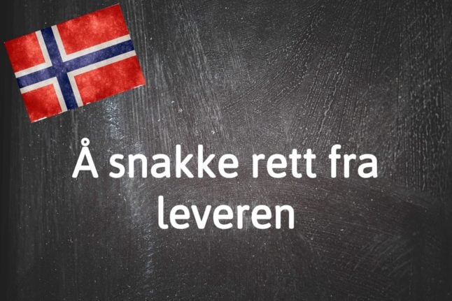 Norwegian expression of the day: Å snakke rett fra leveren 