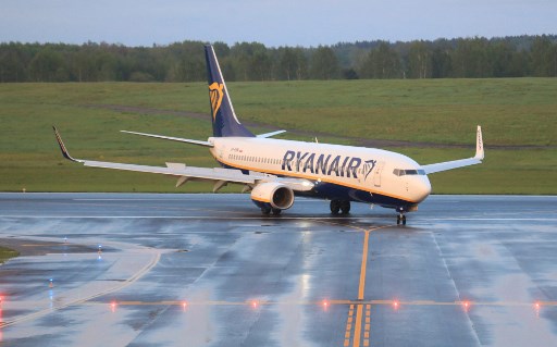 Ryanair plane landing in Minsk