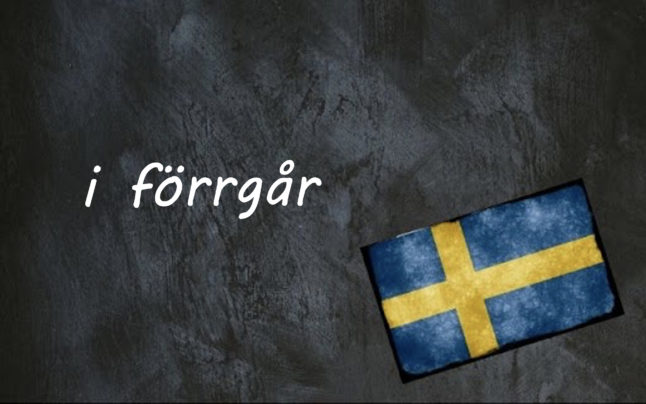 Swedish word of the day: i förrgår