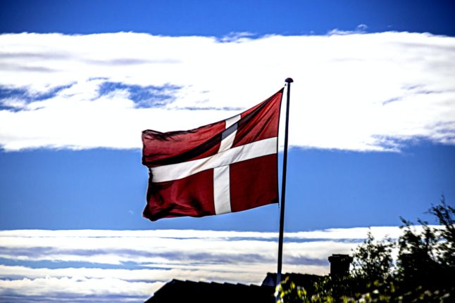 Pictured is a Danish flag. 