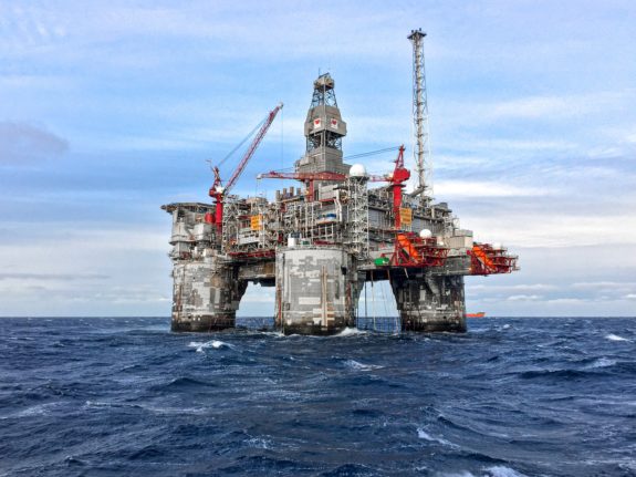 Pictured is an oil rig in Norwegian waters.