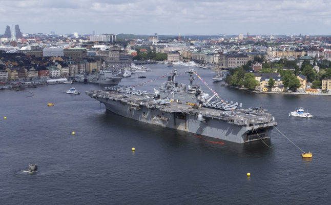 IN PICS: The assault ship USS Kearsarge arrives in Stockholm