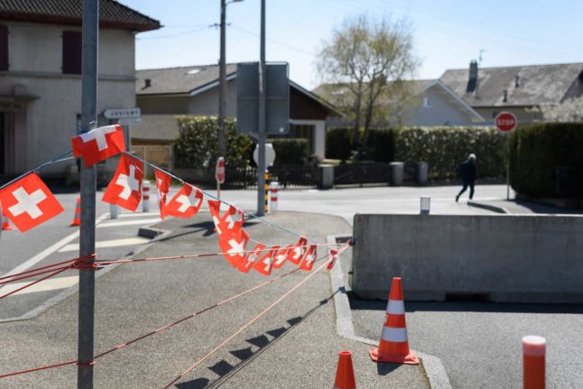 The Swiss-French border closed during the Covid pandemic. Photo: Fabrice COFFRINI / AFP