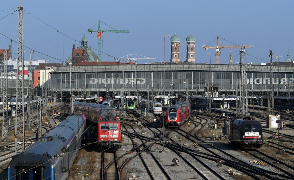 Deutsche Bahn regional trains leave Munich station