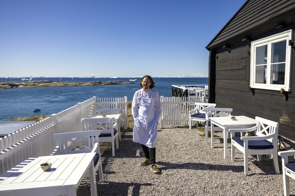 Double-Michelin-starred Faroese chef of KOKS restaurant Poul Andrias Ziska is photographed outside the restaurant housed in the Poul Egedes House in Ilimanaq, Greenland on 28th June 2022